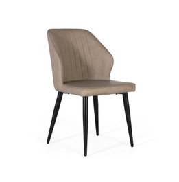 GINER Y COLOMER Lot de 2 chaises avec dossier rembourré en simili cuir PU gris et pieds en acier tubulaire, design moderne et minimaliste
